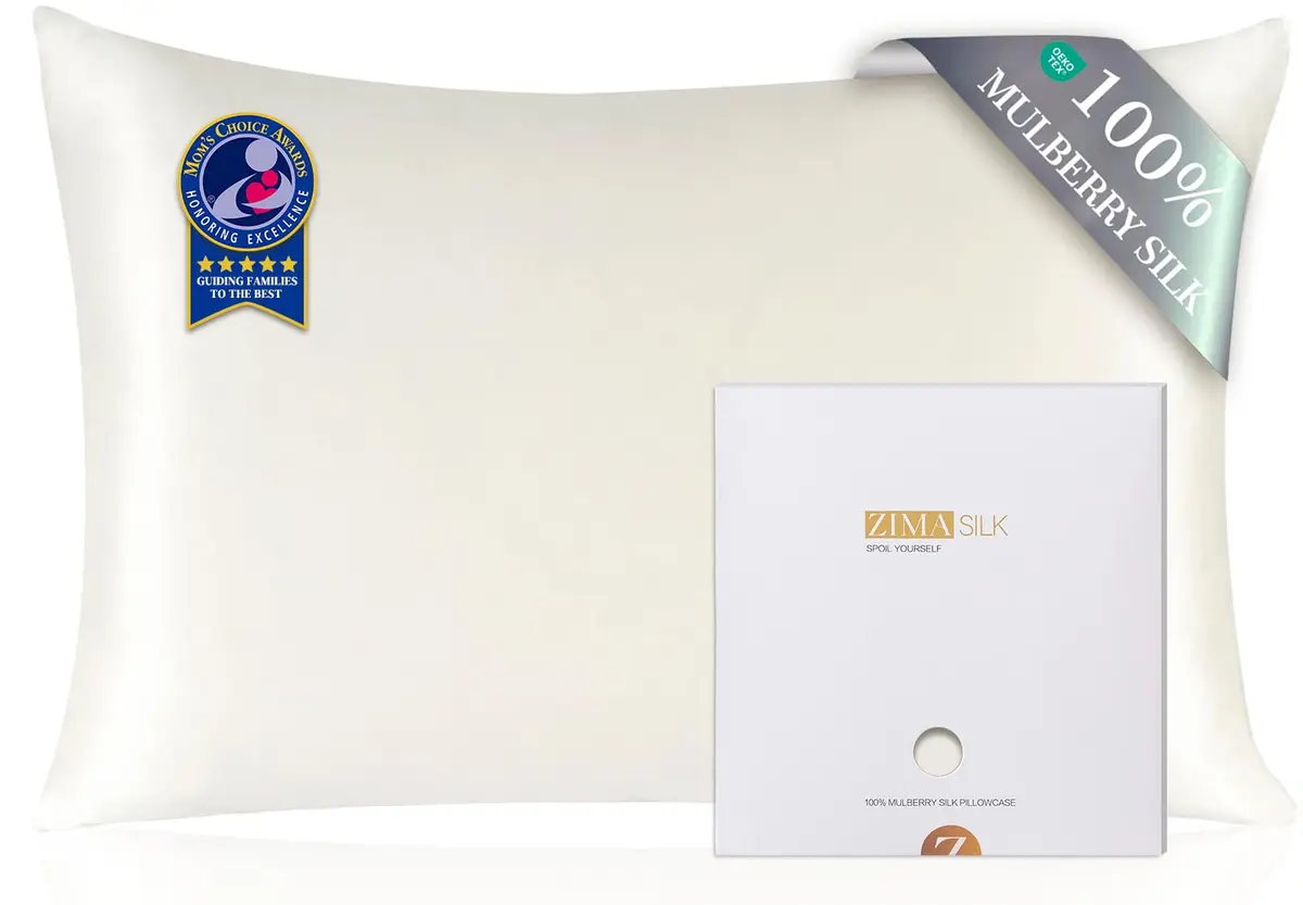 ZIMASILK 100% Pure Mulberry Silk Pillow Case for Hair and Skin, King 51cm x 91cm (20"x36") | Hypoallergenic & Breathable - main product image