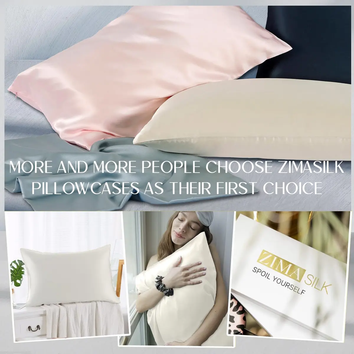 ZIMASILK 100% Pure Mulberry Silk Pillow Case for Hair and Skin, King 51cm x 91cm (20"x36") | Hypoallergenic & Breathable - view 6