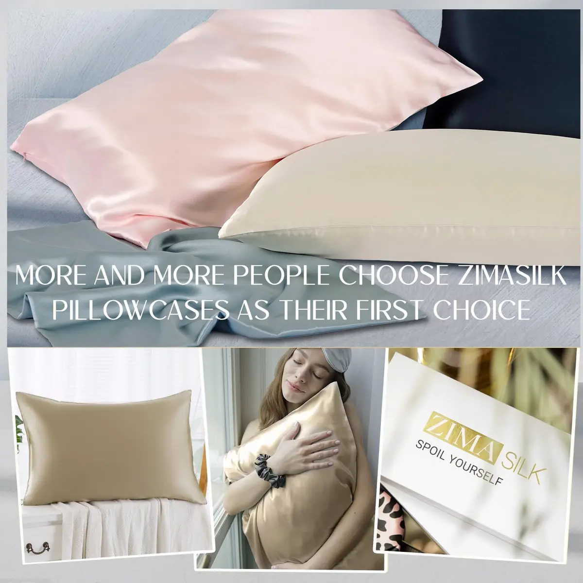 ZIMASILK 100% Pure Mulberry Silk Pillow Cases for Hair and Skin, Queen 51cm x 76cm (20"x30") | Hypoallergenic, Anti-Aging, Breathable - view 7