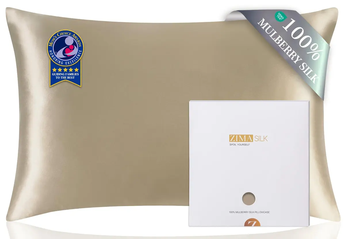 ZIMASILK 100% Pure Mulberry Silk Pillow Cases for Hair and Skin, Queen 51cm x 76cm (20"x30") | Hypoallergenic, Anti-Aging, Breathable - main product image