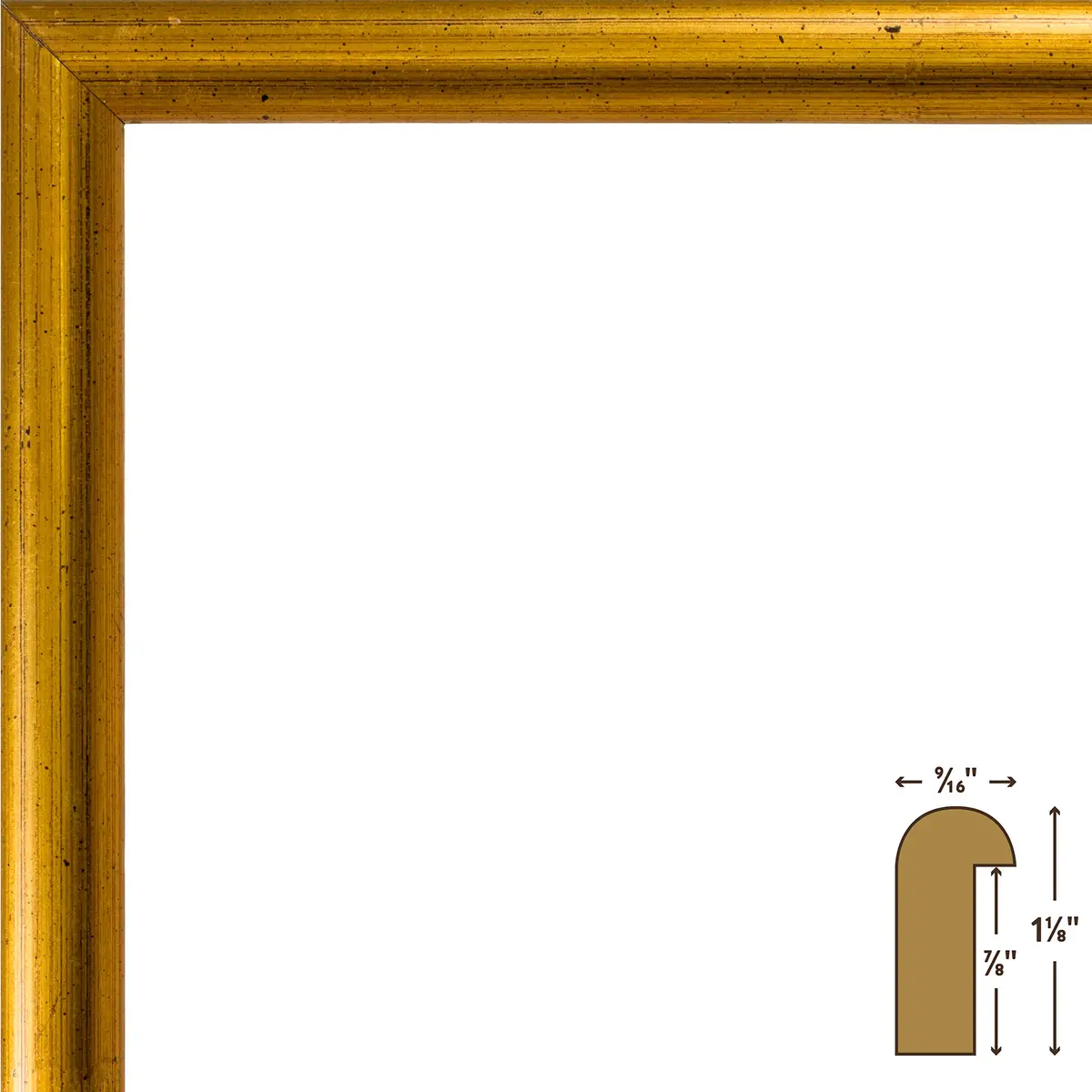 Craig Frames Bullnose 8x10-Inch Antique Gold Wall & Tabletop Picture Frame | Contemporary Solid Wood Profile - view 3