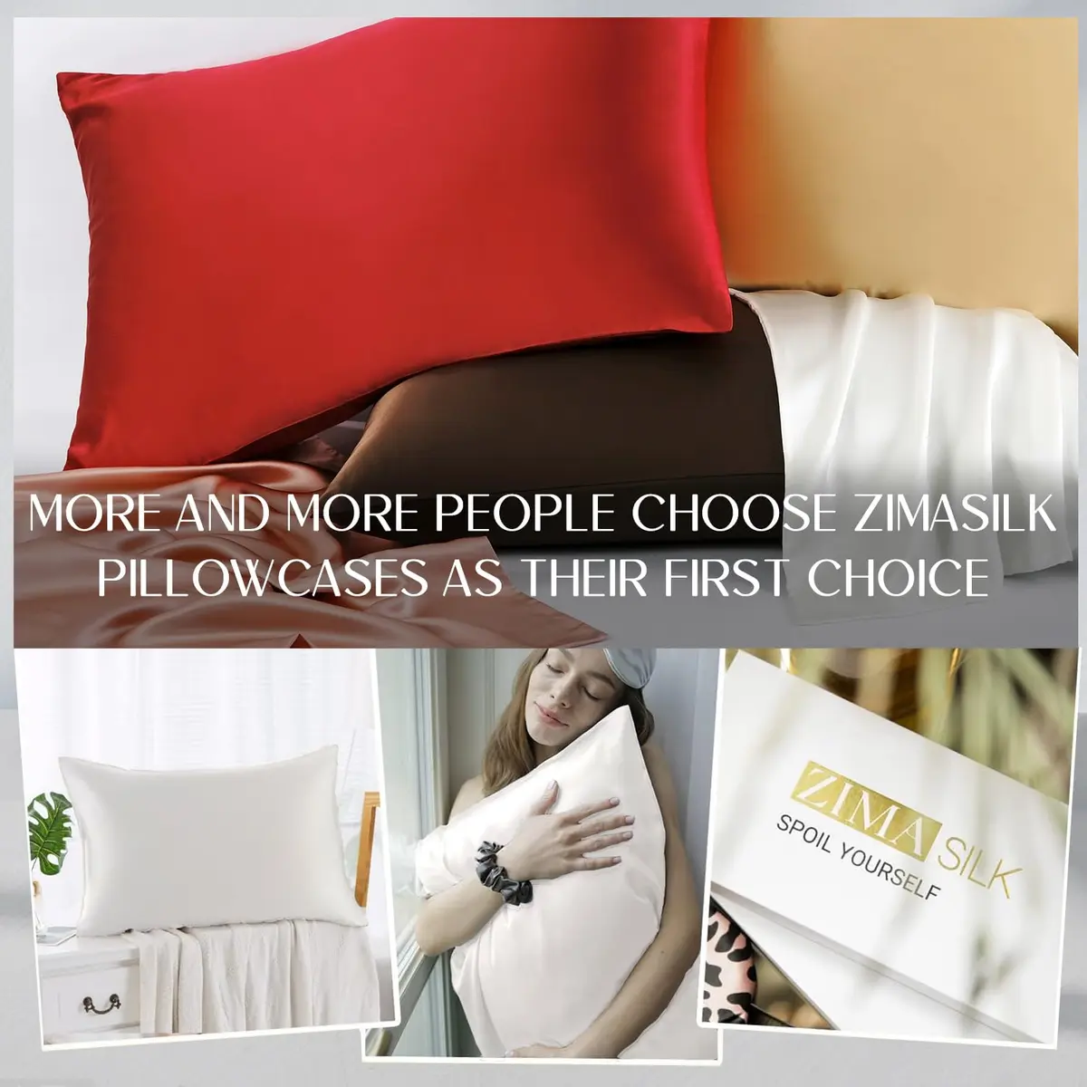 ZIMASILK 100% Mulberry Silk Pillow Case Queen | Hypoallergenic & Breathable - view 6