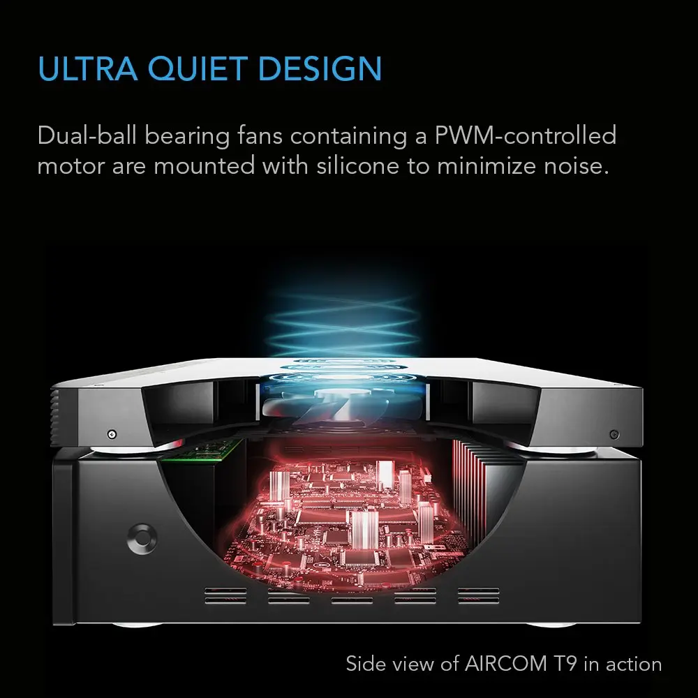 AC Infinity AIRCOM T9 Quiet Cooling Fan System 43cm (17 in) Top-Exhaust | Smart Controller with LCD Thermostat & 210 CFM Airflow - view 4