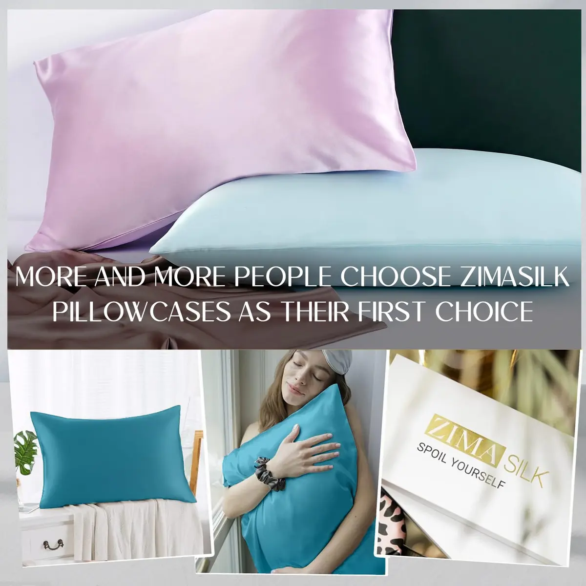 ZIMASILK 100% Mulberry Silk Pillow Case Queen | Hypoallergenic, Breathable & Gentle on Hair & Skin - view 6