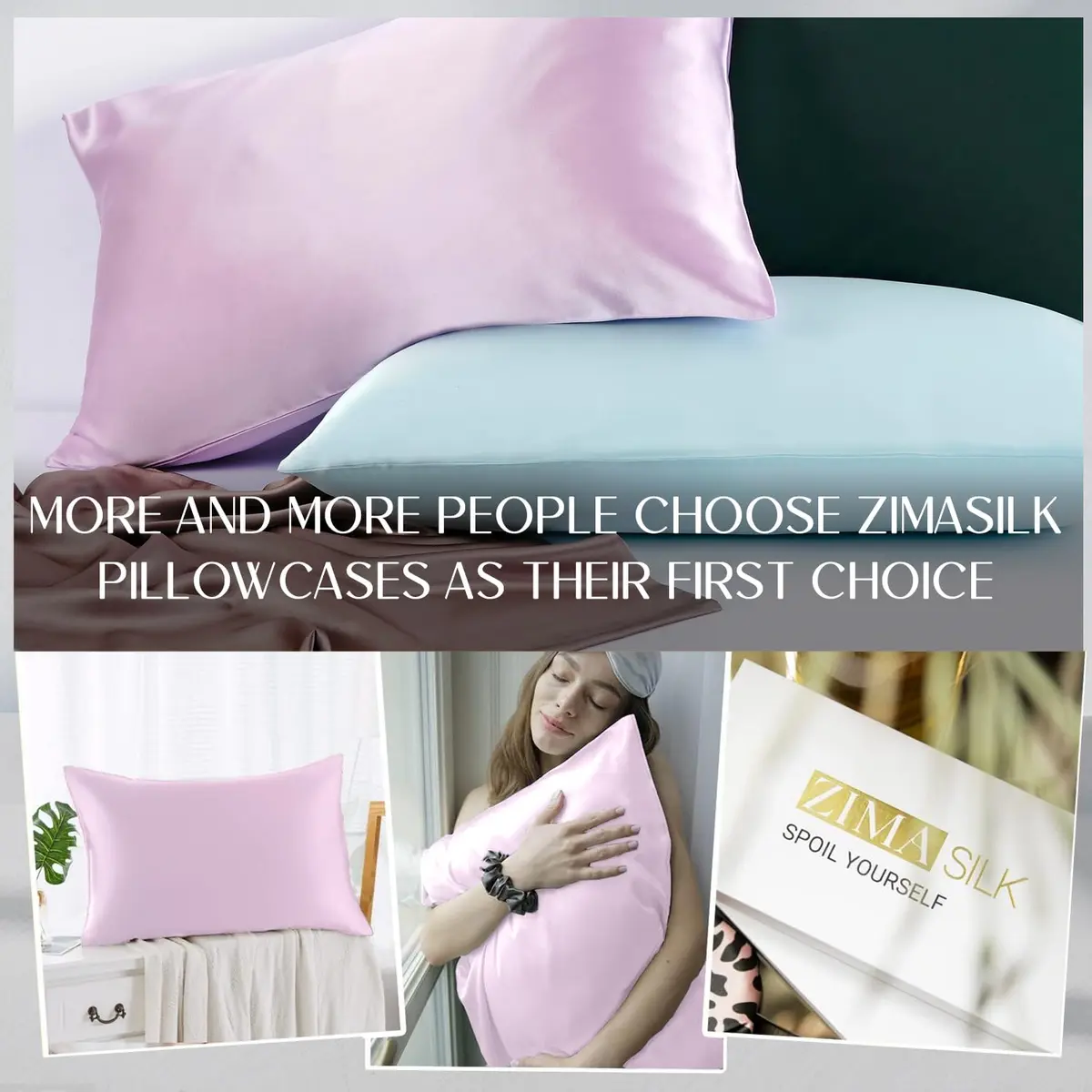 ZIMASILK 100% Pure Mulberry Silk Pillow Cases for Hair and Skin, King 51cm x 91cm (20"x36") | Hypoallergenic & Anti-Aging Pillowcase - view 6