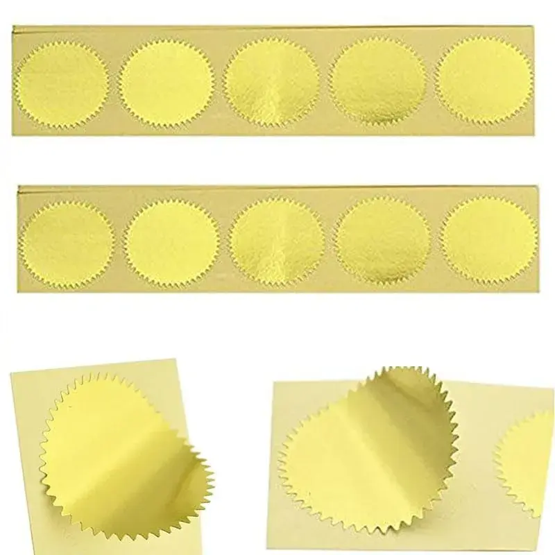 MDLG Metallic Gold Embossing Stickers 100pcs | Classic Scallop Edge for Invitations & Gifts - main product image