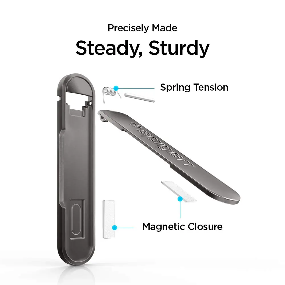 Spigen Universal Phone Grip, Kickstand Stand Strong Adhesive Secure Hold | Minimalist Metal Design - view 7