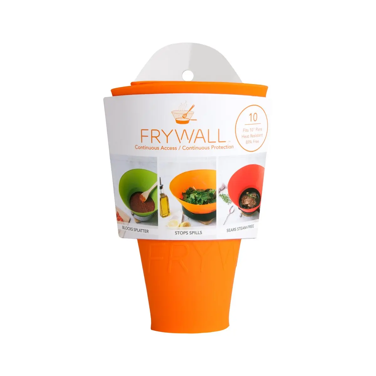 Frywall Splatter Guard for 10" Pans | Stops Grease & Steam, Dishwasher Safe, Compact Storage - view 2