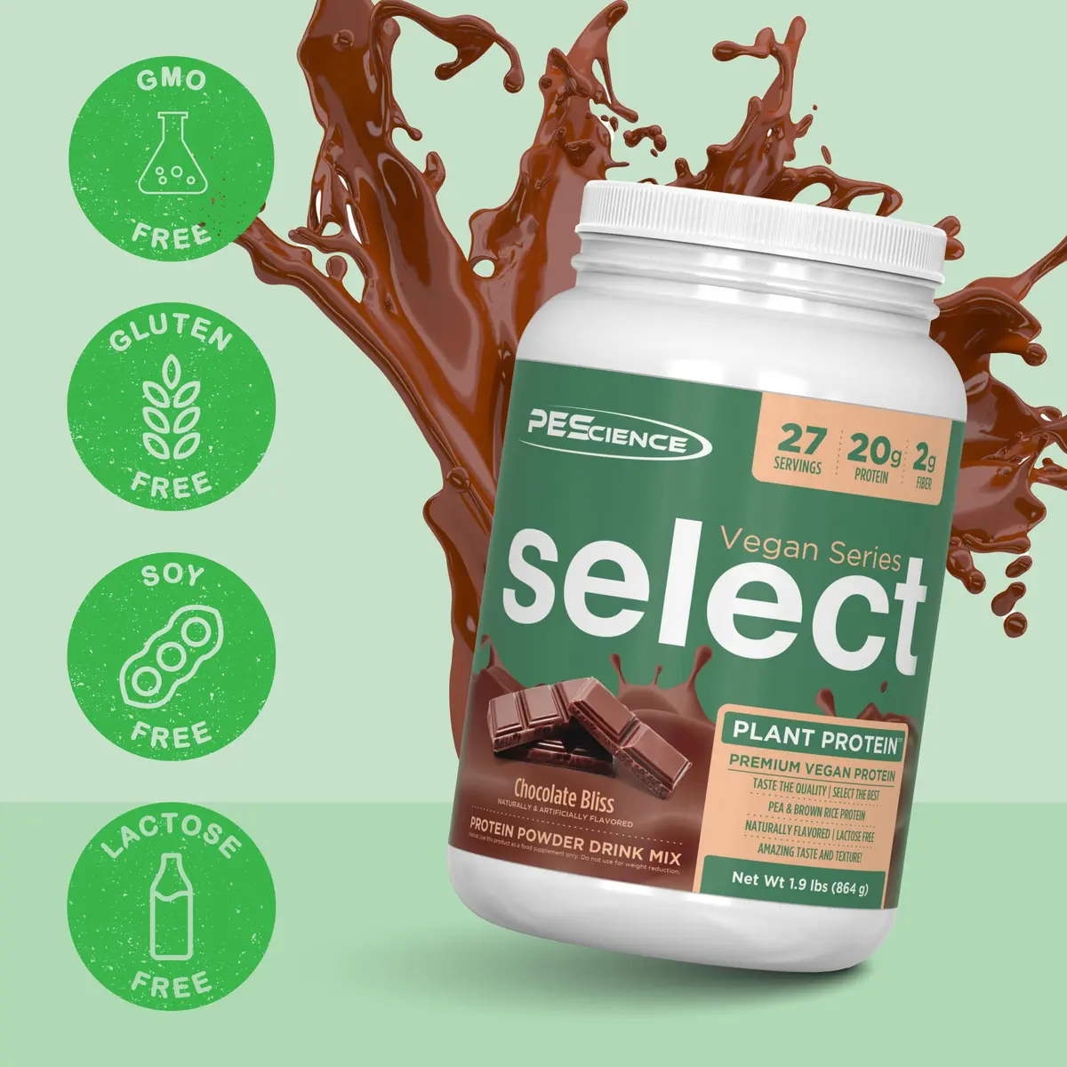 PEScience Select Vegan Protein Powder, Chocolate Bliss, 27 Servings | Plant-Based Muscle Support - view 6