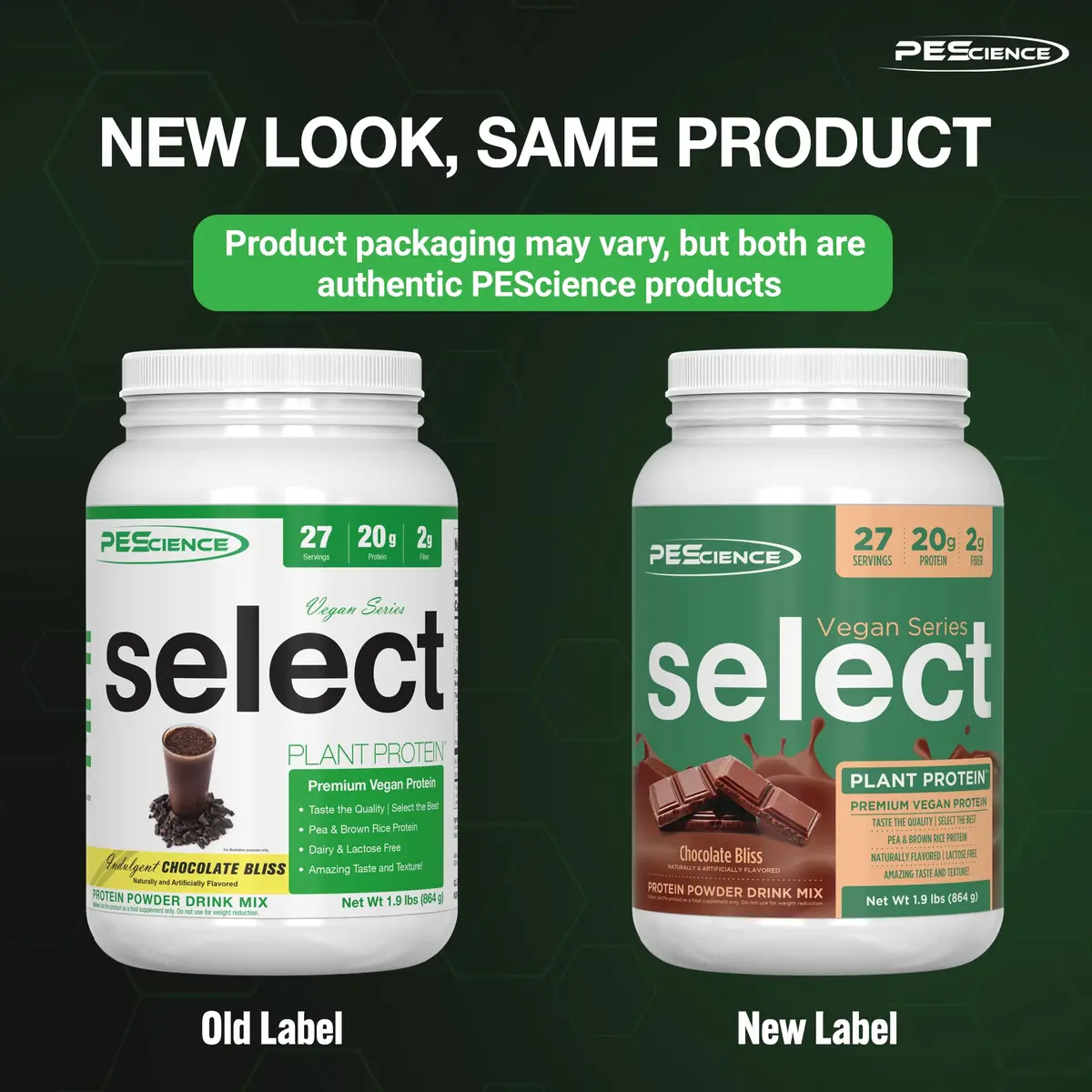 PEScience Select Vegan Protein Powder, Chocolate Bliss, 27 Servings | Plant-Based Muscle Support - view 2