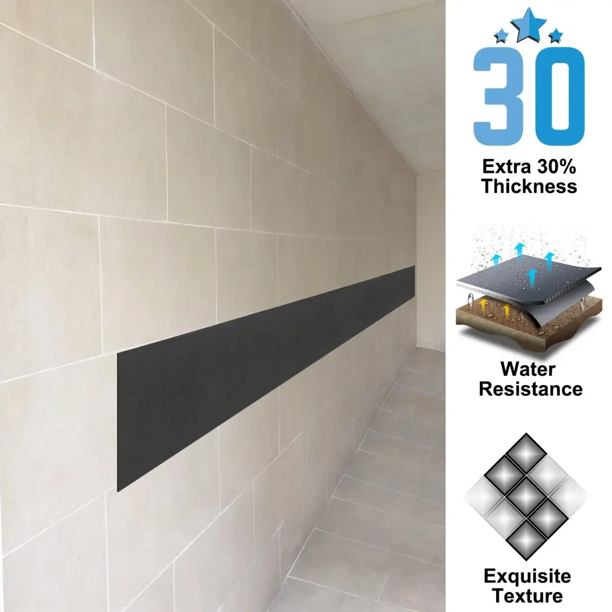AMPULLA Thick Waterproof Garage Wall Protector 200cm x 20cm x 4.5mm (79"x 8"x 1/6") | Germany Design Protection - view 3