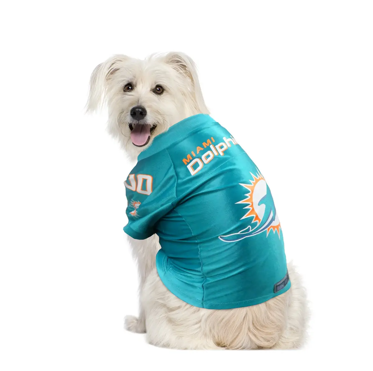 Littlearth NFL Miami Dolphins Premium Pet Jersey, Large | Authentic Team Colors & Graphics - view 3