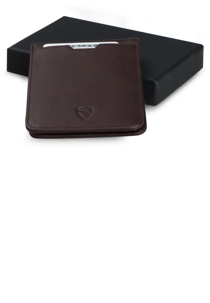 Vaultskin MANHATTAN Slim Leather Bifold Wallet for Men (Brown) | RFID Blocking, Italian Top-Grain Leather, Front Pocket Carry - view 6