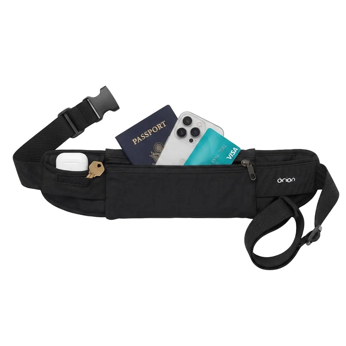 Mind and Body Experts The Belt of Orion Money Belt, Slim 9x4in | Anti-Theft Travel Waist Pack for Men & Women - main product image