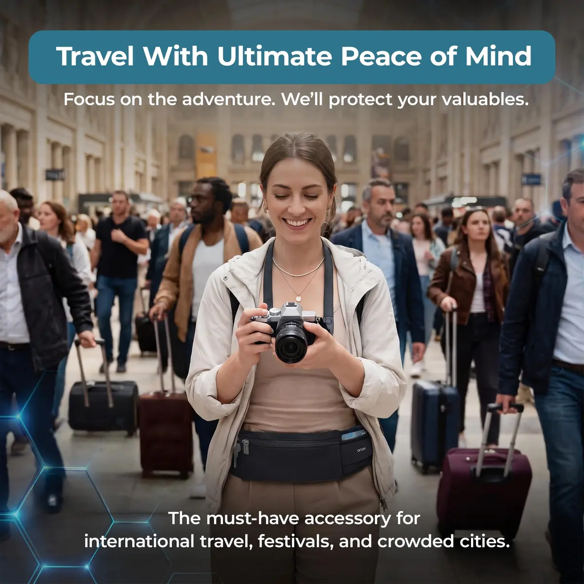 Mind and Body Experts The Belt of Orion Money Belt, Slim 9x4in | Anti-Theft Travel Waist Pack for Men & Women - view 6