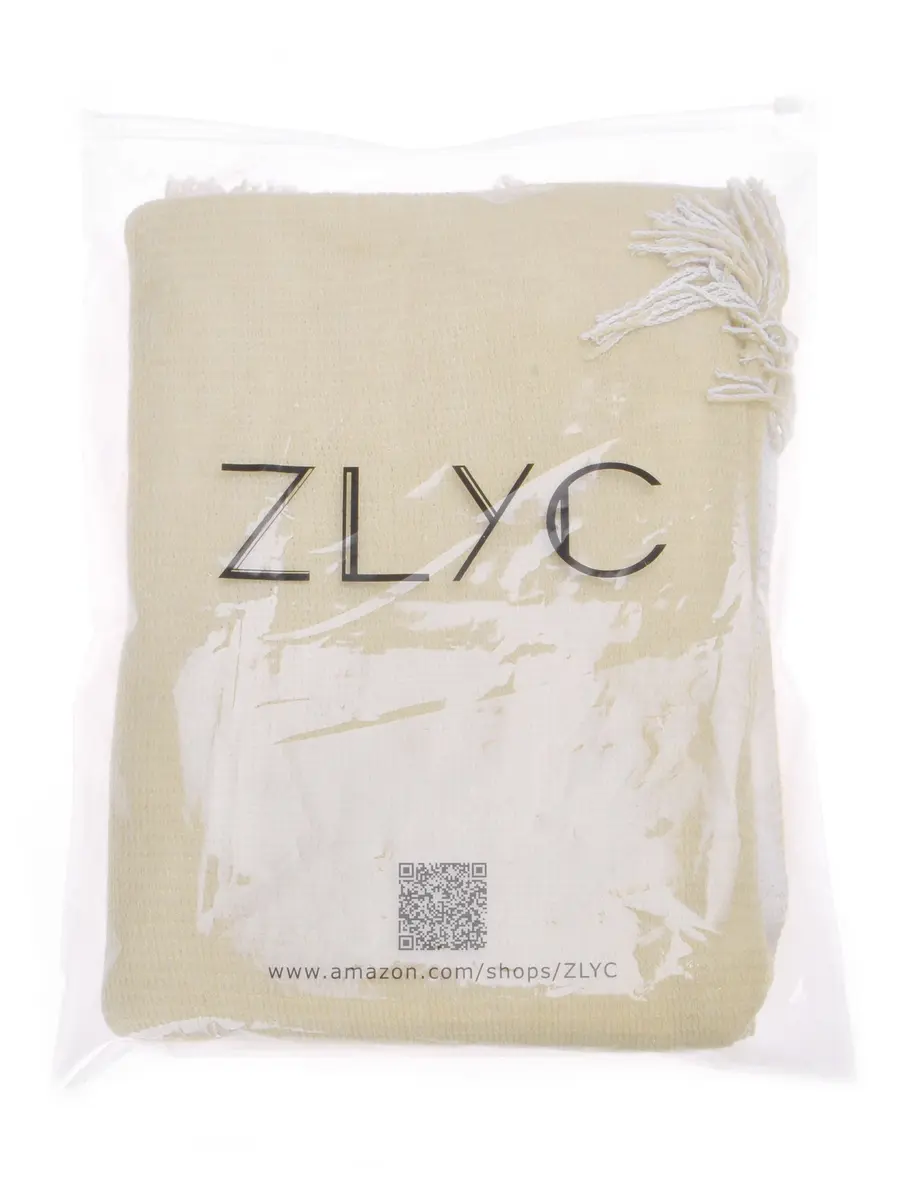 ZLYC Reversible Knit Cardigan Fringe Shawl Blanket Wrap, White | Casual, Warm, Reversible - view 9
