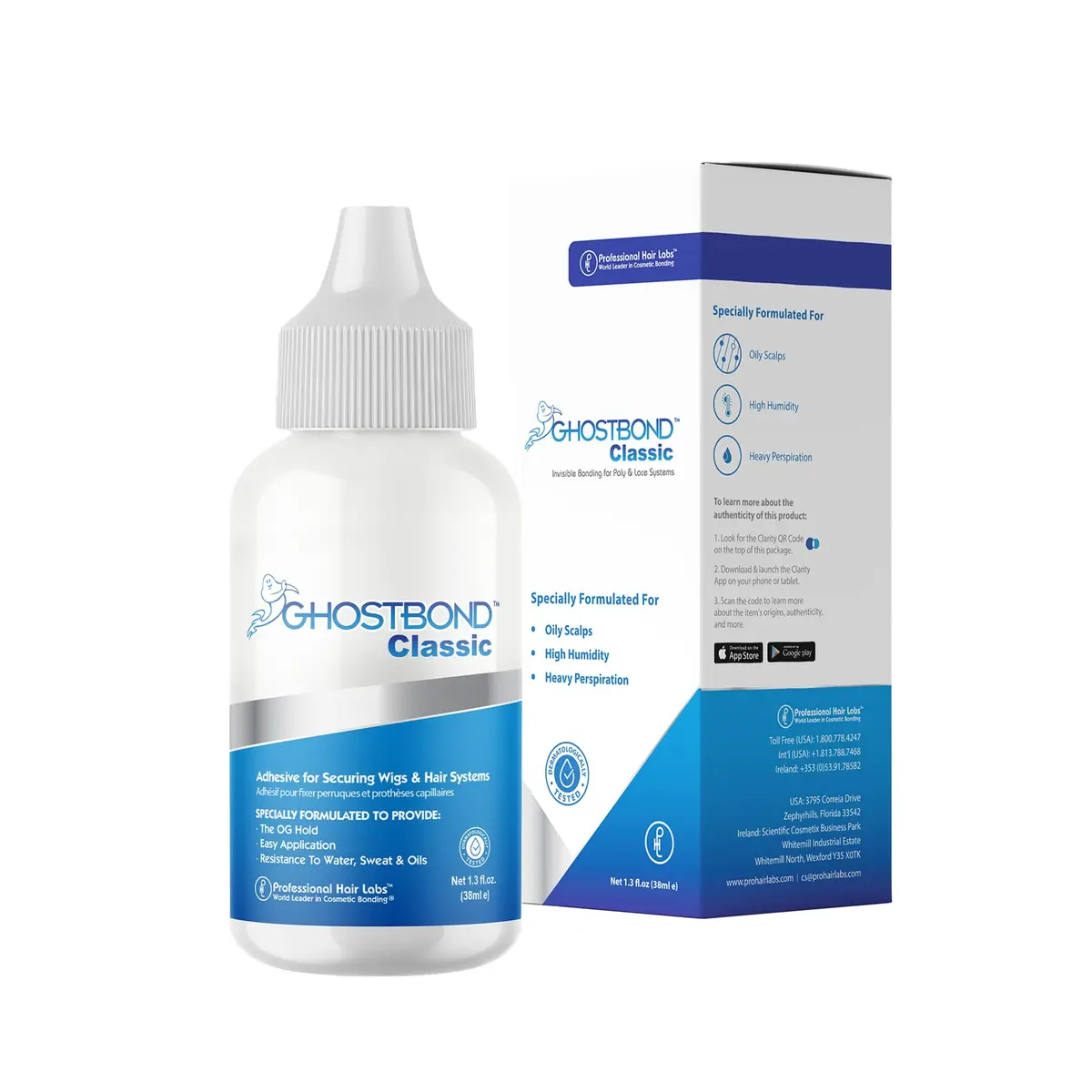Professional Hair Labs GHOSTBOND Classic Hair Replacement Adhesive 1.3oz | Invisible, Water & Oil-Resistant, Strong Hold - main product image