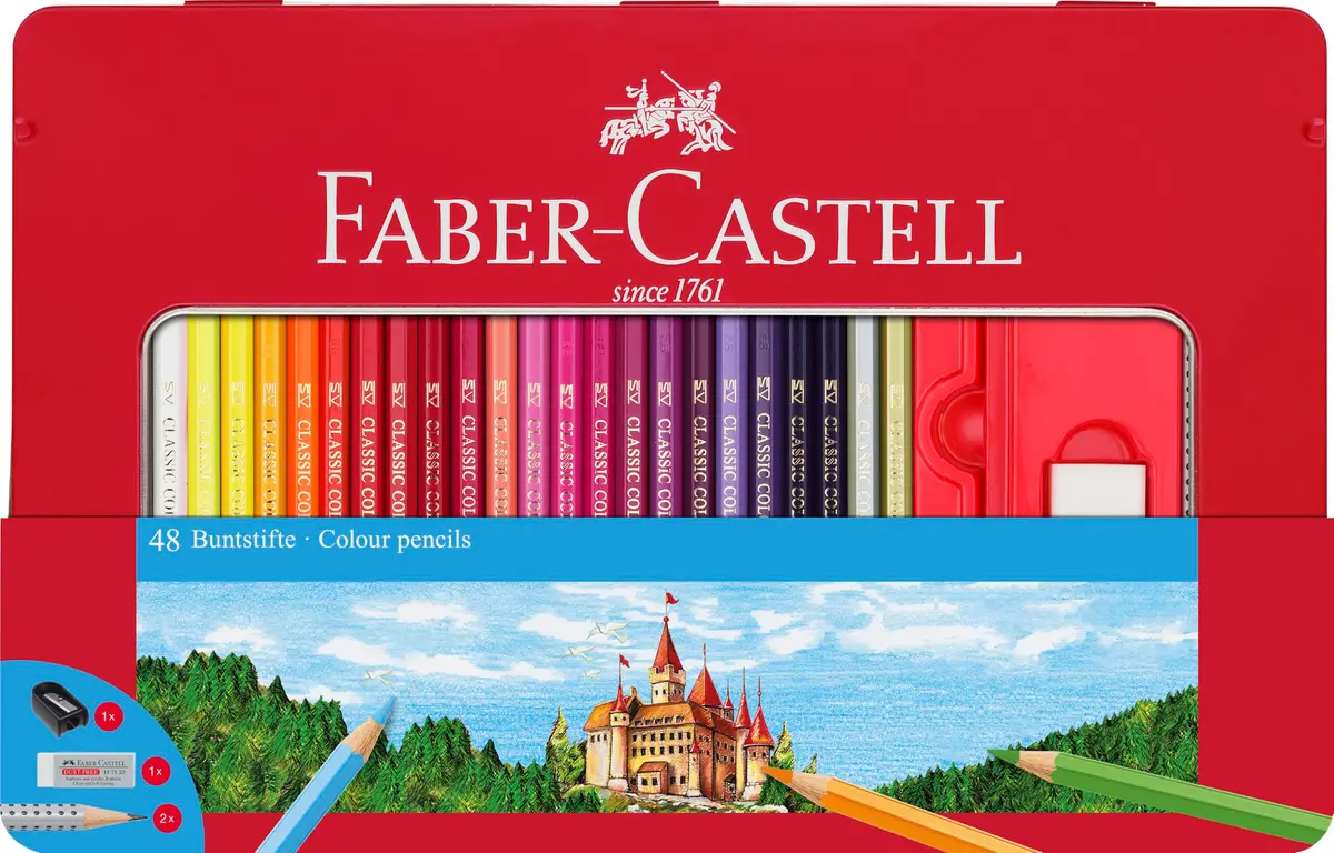 Faber-Castell Classic Colored Pencils Tin Set 36 Count (Pack of 1) | Vibrant Colors, Break-Resistant Leads - main product image