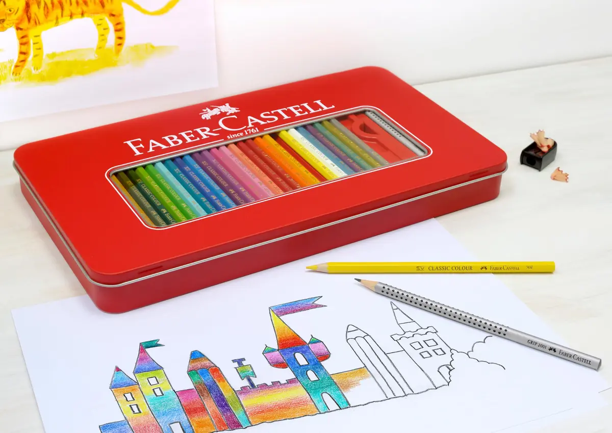 Faber-Castell Classic Colored Pencils Tin Set 36 Count (Pack of 1) | Vibrant Colors, Break-Resistant Leads - view 2