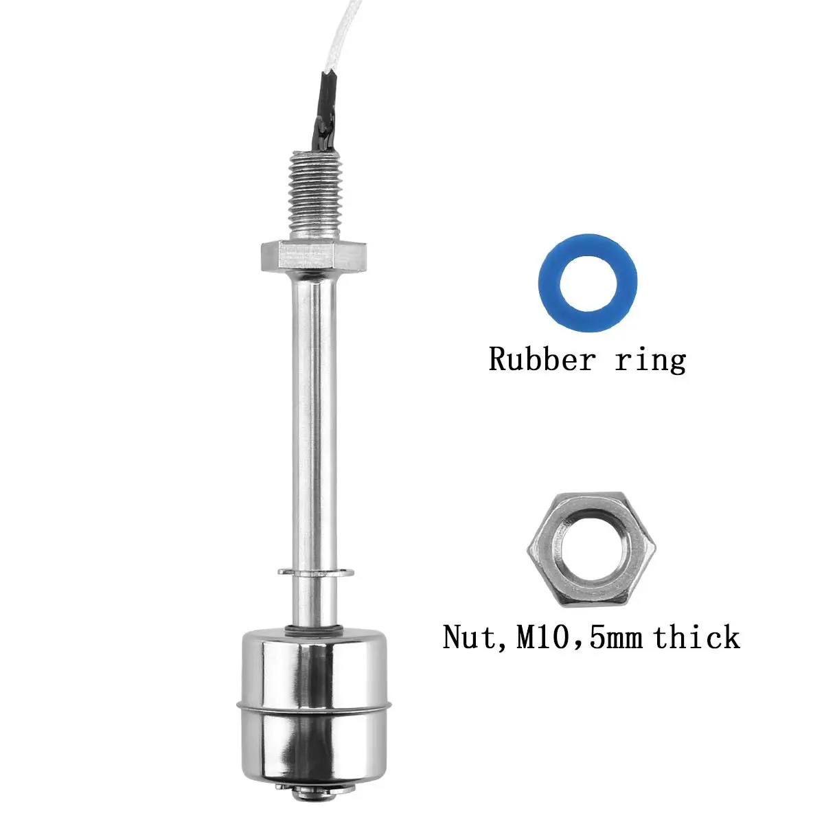 ELECALL 4" Float Switch Stainless Steel Tank Water Level Sensor 110V | Flange Mount, 0-4 inch Range - view 3