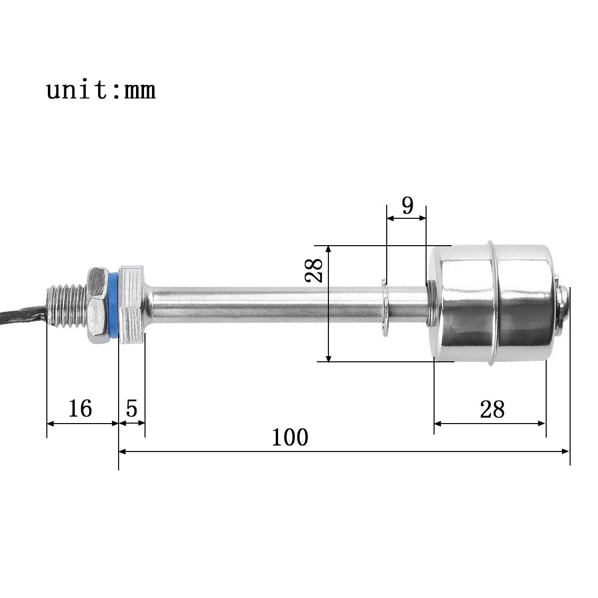 ELECALL 4" Float Switch Stainless Steel Tank Water Level Sensor 110V | Flange Mount, 0-4 inch Range - view 4