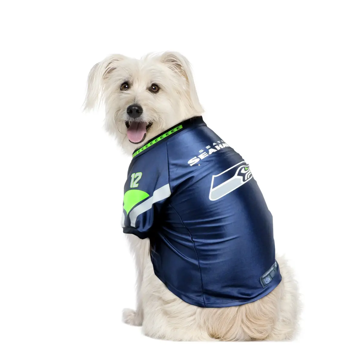 Littlearth NFL Seattle Seahawks Premium Pet Jersey, Small | Team Color, Authentic NFL Style - view 3