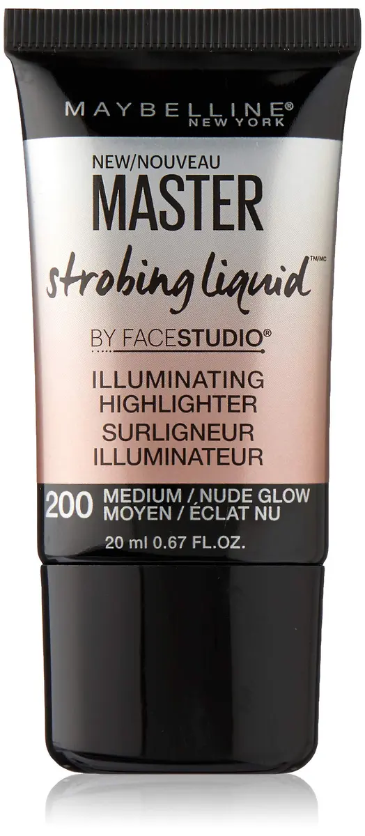Maybelline New York Master Strobing Liquid Illuminator Medium/Nude Glow 20ml (0.67 Fl Oz) | Lit-From-Within Glow - main product image