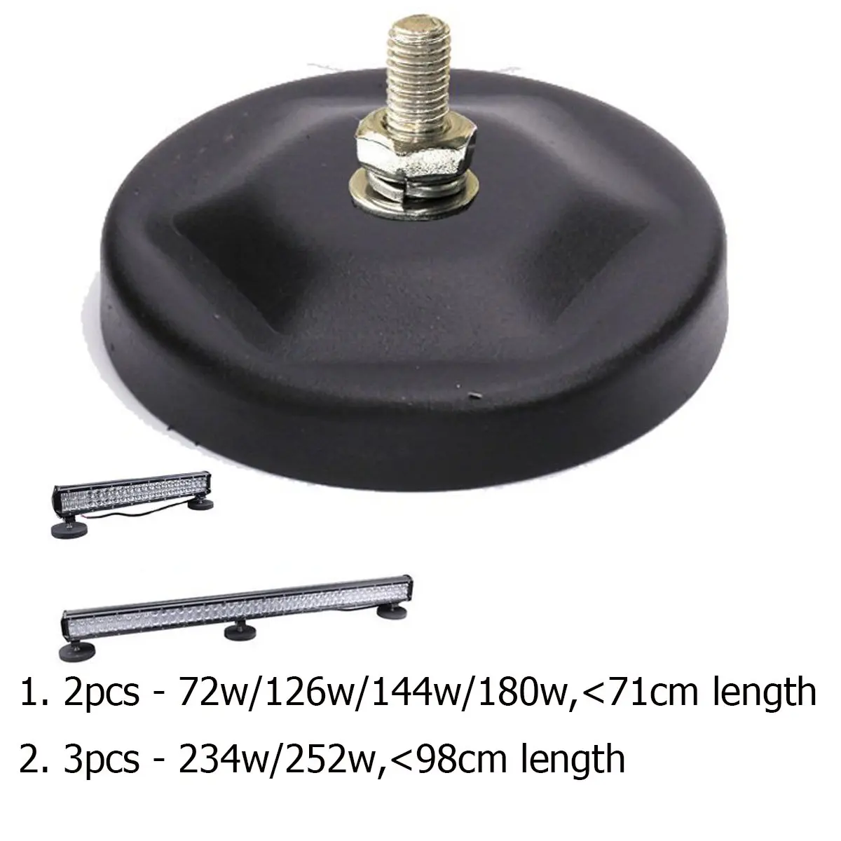 Lightronic Ultra Strong Power Magnet Base 3" Round | Mounts LED Light Bars on Steel Surfaces - view 2