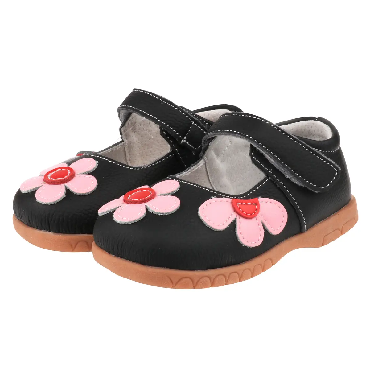 Femizee Girls Leather Mary Jane Flats Shoes for Toddler Girls | Soft Genuine Leather, Hook & Loop Closure, Black, 1529 CN22 - view 7