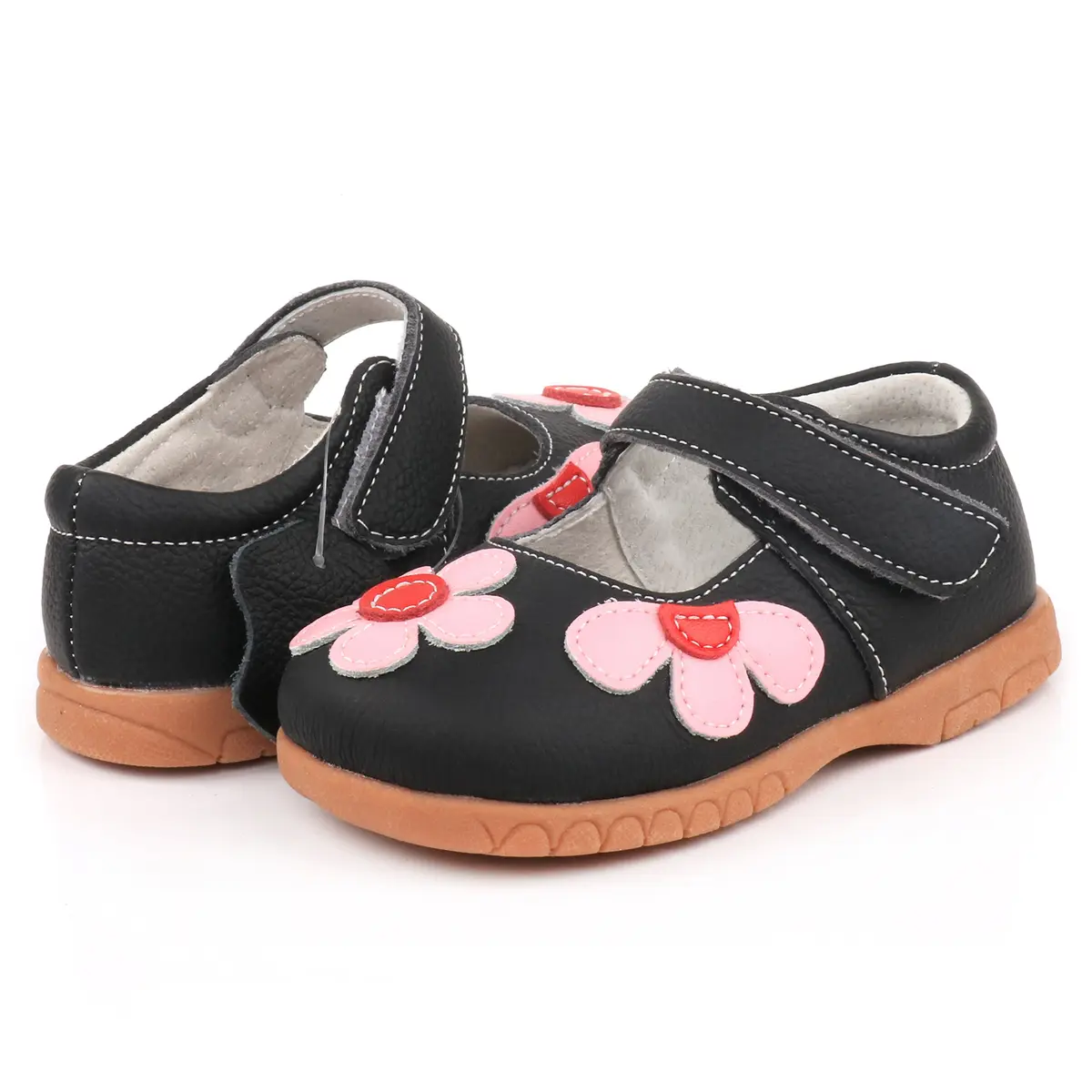 Femizee Girls Leather Mary Jane Flats Shoes for Toddler Girls | Soft Genuine Leather, Hook & Loop Closure, Black, 1529 CN22 - view 8