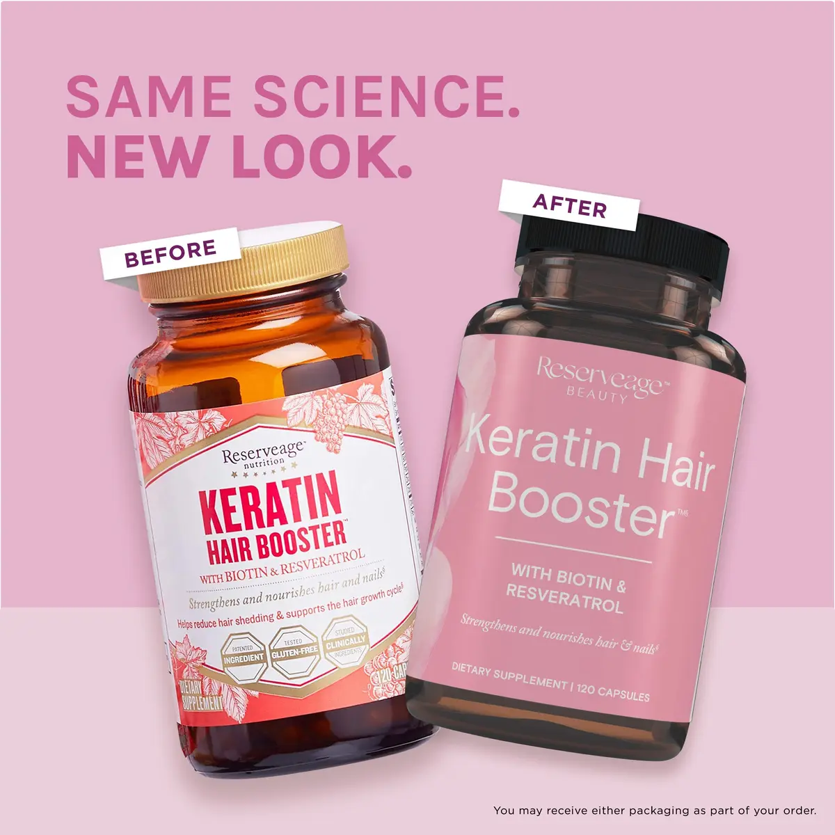 Reserveage Nutrition Keratin Hair Booster 120 Capsules | Supports Hair & Nail Growth - view 6
