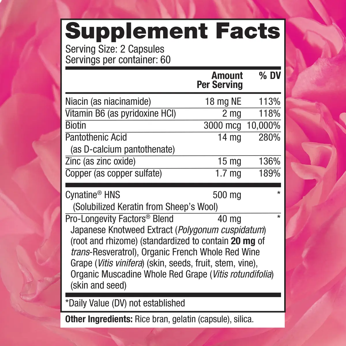 Reserveage Nutrition Keratin Hair Booster 120 Capsules | Supports Hair & Nail Growth - view 2