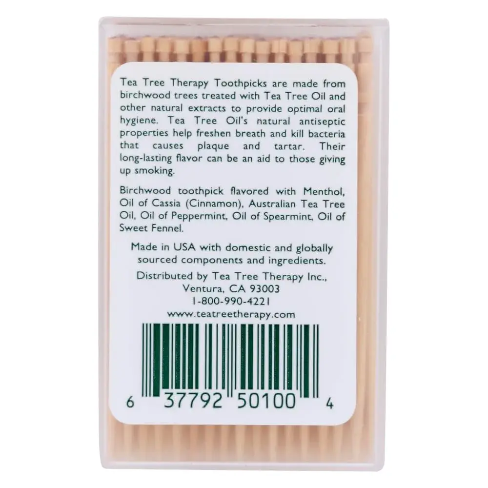 Tea Tree Therapy Mint Tea Tree Toothpicks 100 Count | Antiseptic Breath Freshener - view 3