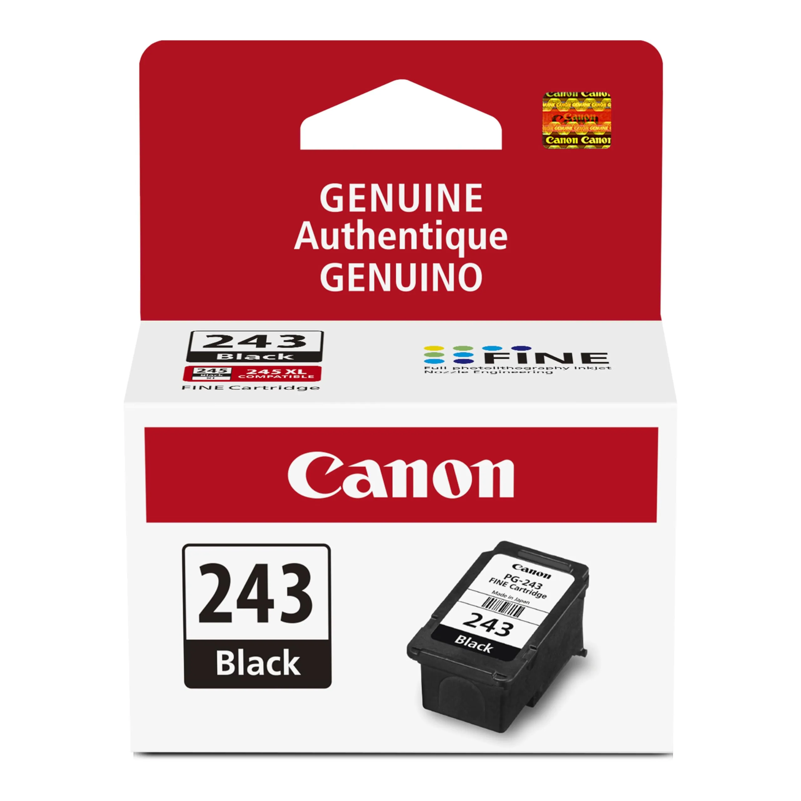 Canon PG-243 Genuine Black Ink Cartridge | Compatible with Select Canon PIXMA Printers (100 Pages Yield) - main product image