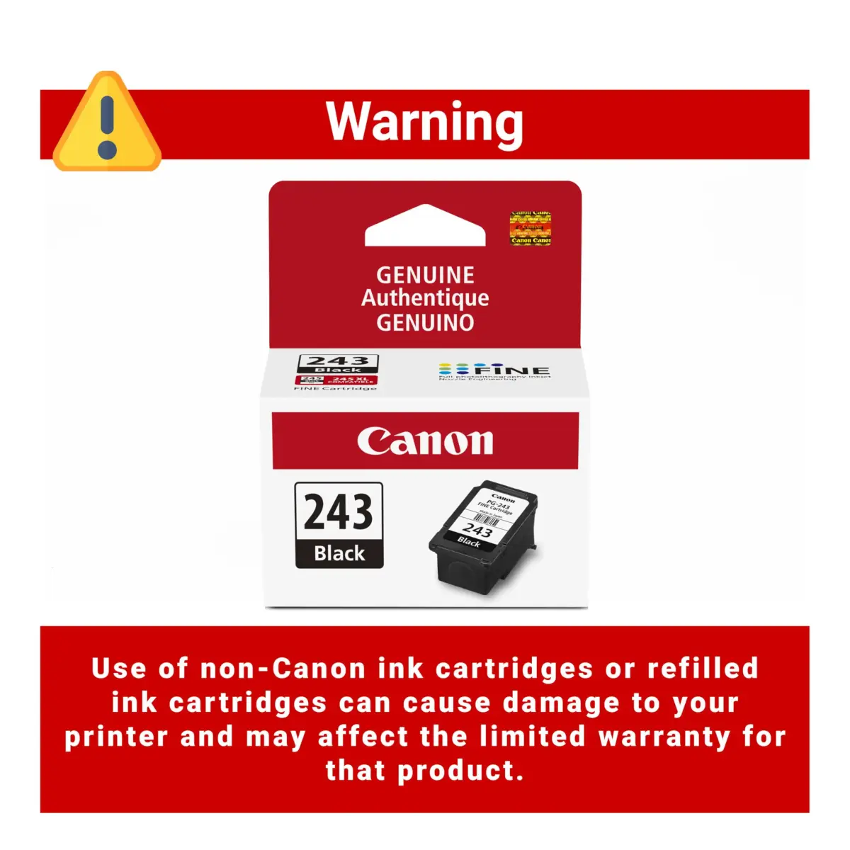 Canon PG-243 Genuine Black Ink Cartridge | 100 Pages Yield - view 5