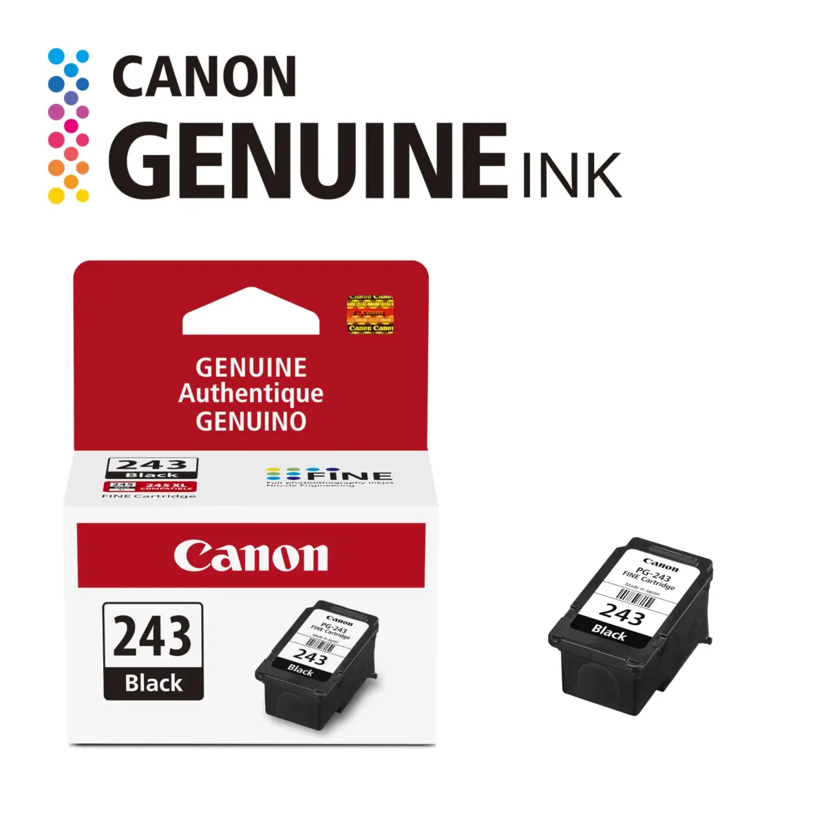 Canon PG-243 Genuine Black Ink Cartridge | 100 Pages Yield - view 2