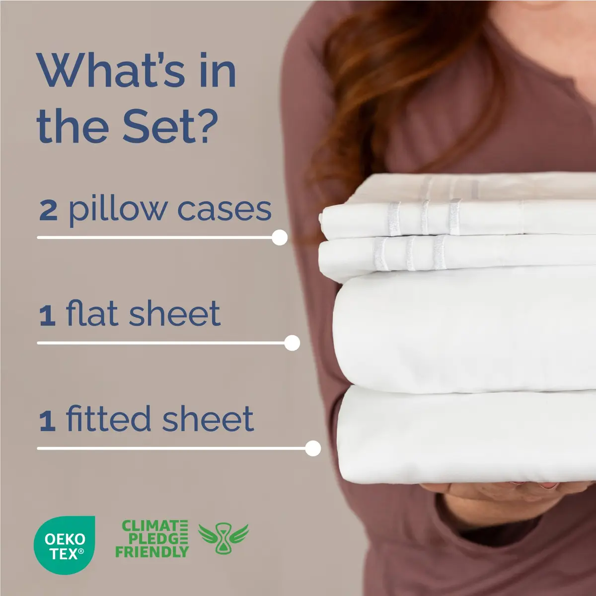 CGK Unlimited Full Size 4 Piece Sheet Set | Breathable & Cooling Microfiber Sheets - White - view 2