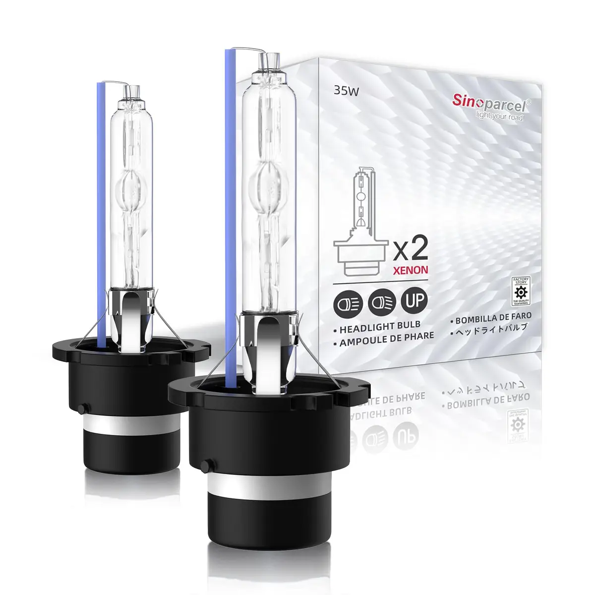 Sinoparcel D4S Xenon HID Headlight Bulbs 8000K 35W 3600LM | High Low Beam Replacement Lights (2-Pack) - main product image