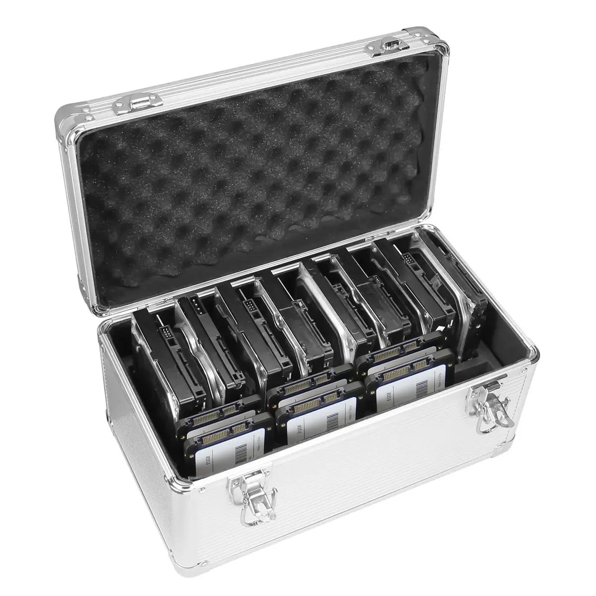 GLOTRENDS B86 14-Slot Hard Drive Storage Box 32cm (12.6in) | Protects 3.5" & 2.5" HDDs from Dust & Water - main product image