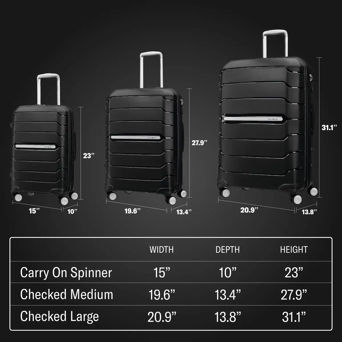 Samsonite Freeform 24-Inch Medium Luggage with Dual 360° Spinner Wheels | TSA Lock, Airline-Approved, Durable Polypropylene, Expandable for Lightweight Travel - view 7