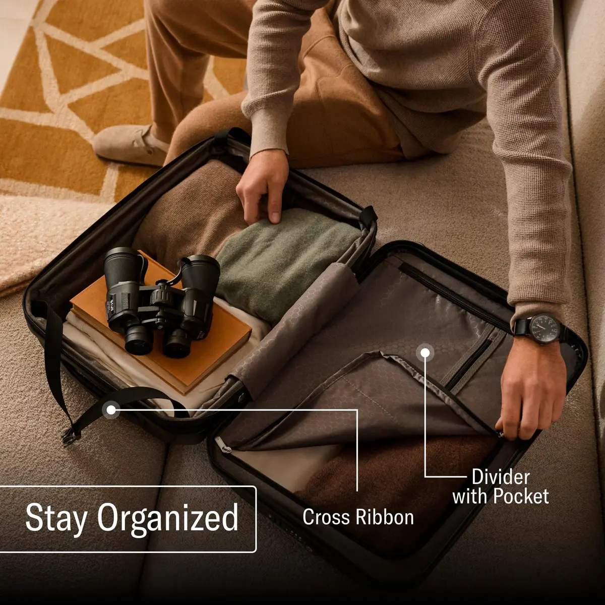 Samsonite Freeform 24-Inch Medium Luggage with Dual 360° Spinner Wheels | TSA Lock, Airline-Approved, Durable Polypropylene, Expandable for Lightweight Travel - view 3