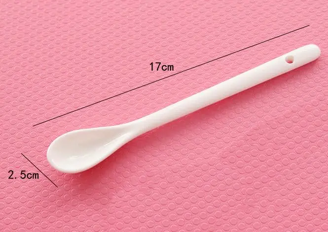 lasenersm White Long Handle Ceramic Spoon Set of 4 | Safe, Durable & Easy to Clean - view 5