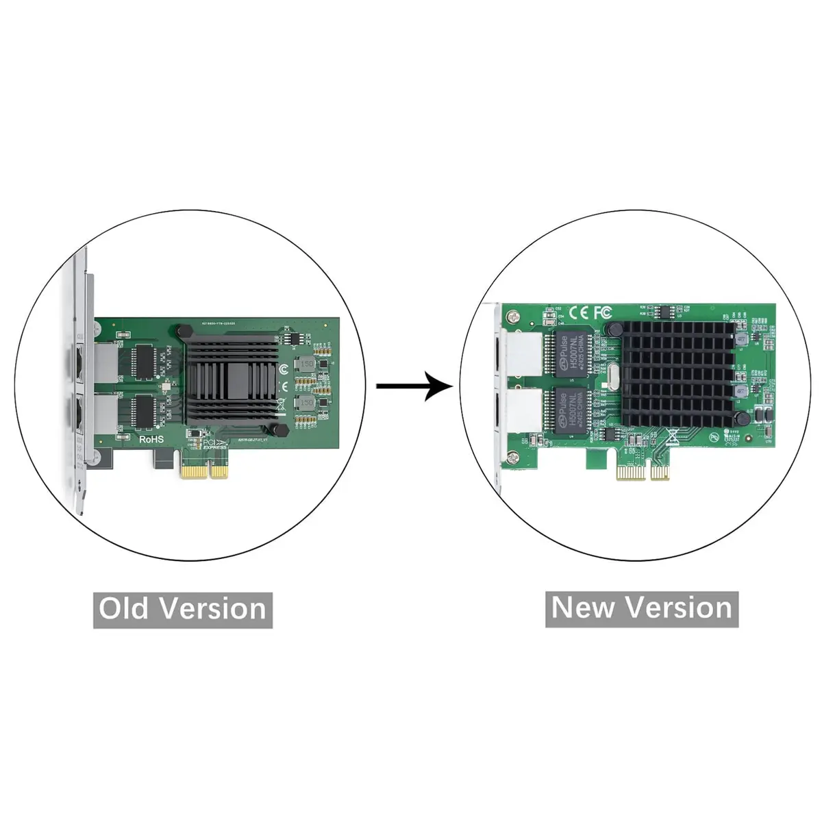 10Gtek Gigabit Ethernet PCIe Network Adapter Dual RJ45 Ports 1Gbps | Intel 82576 Chip - view 2