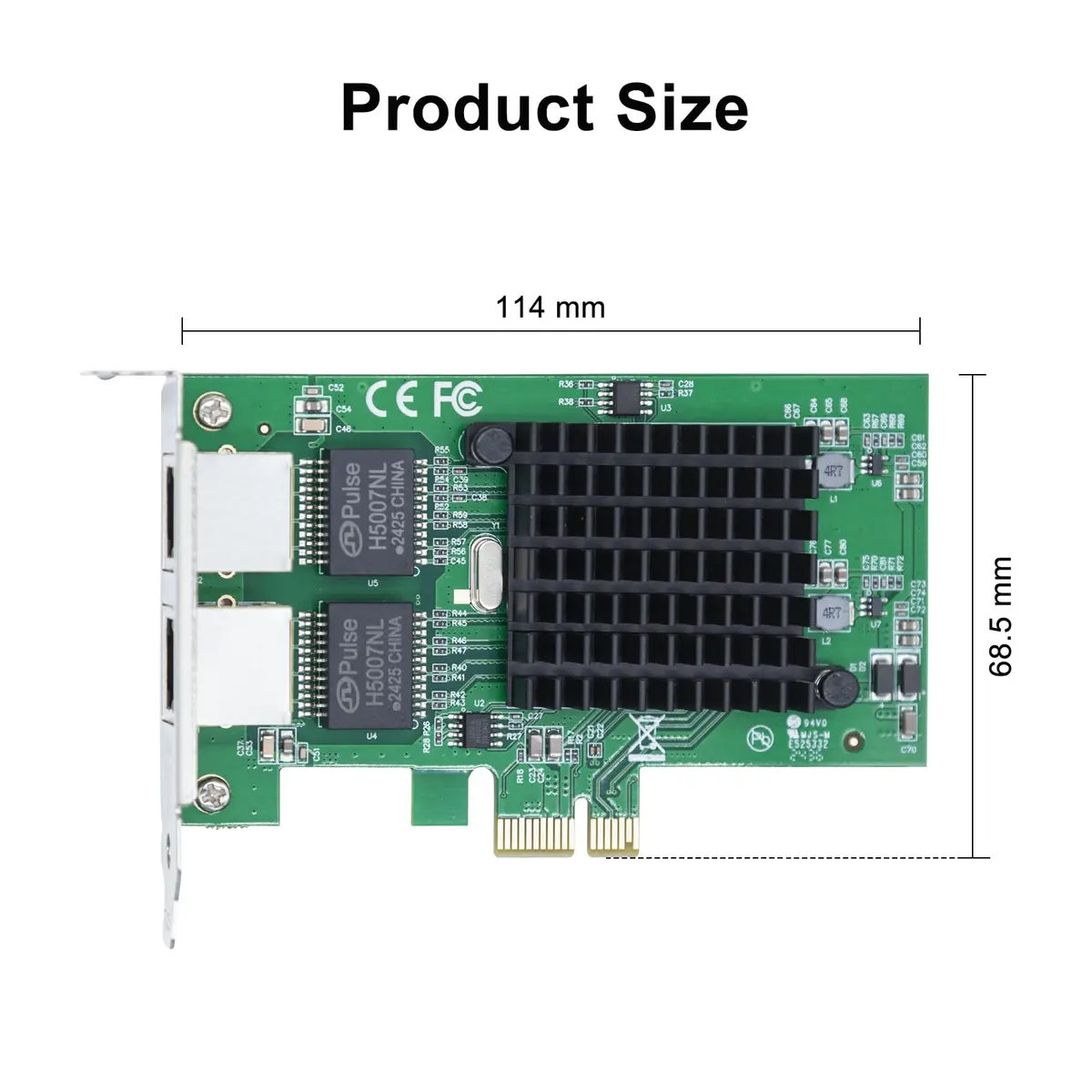 10Gtek Gigabit Ethernet PCIe Network Adapter Dual RJ45 Ports 1Gbps | Intel 82576 Chip - view 4