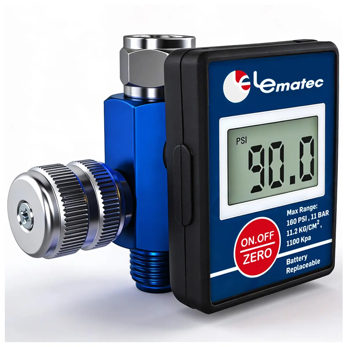 LE LEMATEC DAR01B Digital Air Regulator Valve with LED Gauge, 1/4 NPT (0.635 cm Inlet) - main product image
