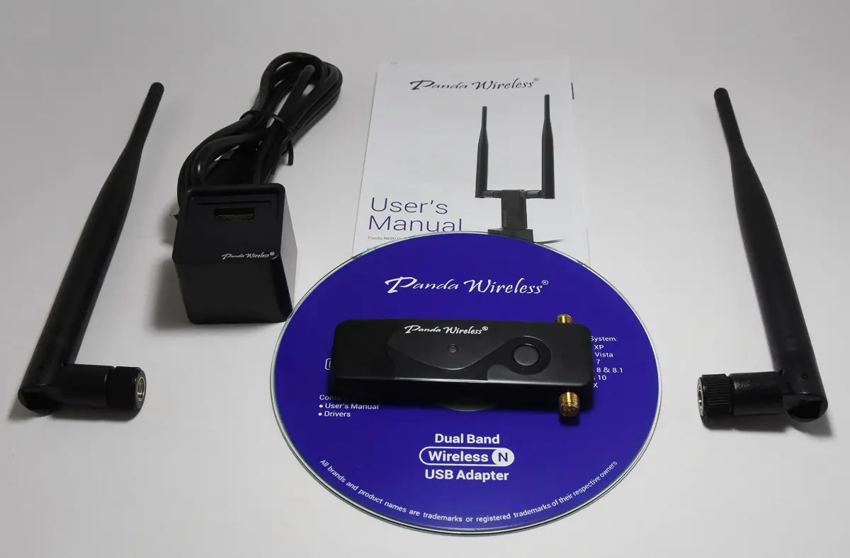 Panda Wireless PAU09 N600 Dual Band USB WiFi Adapter 300Mbps (2.4GHz/5GHz) with Dual 5dBi Antennas | Windows, Linux, Raspbian Compatible - view 5