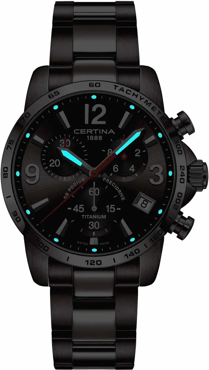 Certina DS PODIUM Titanium Sport Watch 41mm | Swiss Quartz, Water-Resistant 100m - view 5