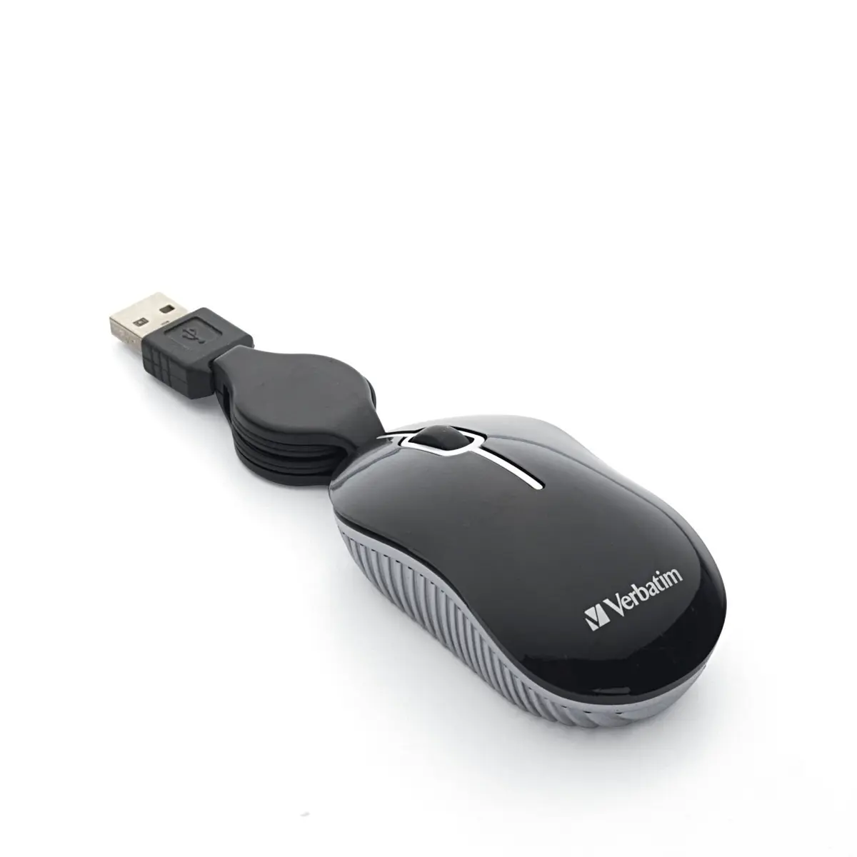 Verbatim Mini Travel Optical Mouse, USB-A, Retractable Cable, Black | Smooth, Precise Tracking for Everyday Use - main product image