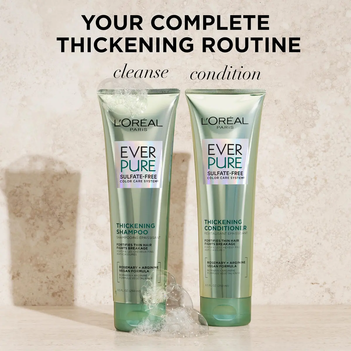 L'Oreal Paris EverPure Thickening Sulfate Free Conditioner 250ml (8.5 Fl Oz) | Strengthens Thin, Fragile Hair - view 7