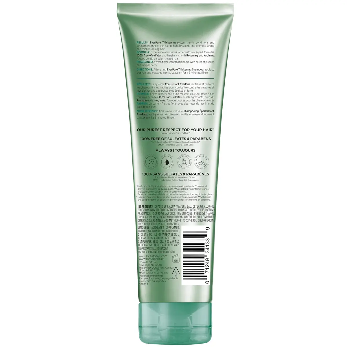 L'Oreal Paris EverPure Thickening Sulfate Free Conditioner 250ml (8.5 Fl Oz) | Strengthens Thin, Fragile Hair - view 9